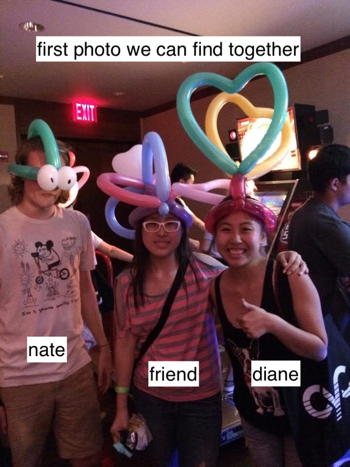 nate and diane getting to know each other at an orientation leader event.